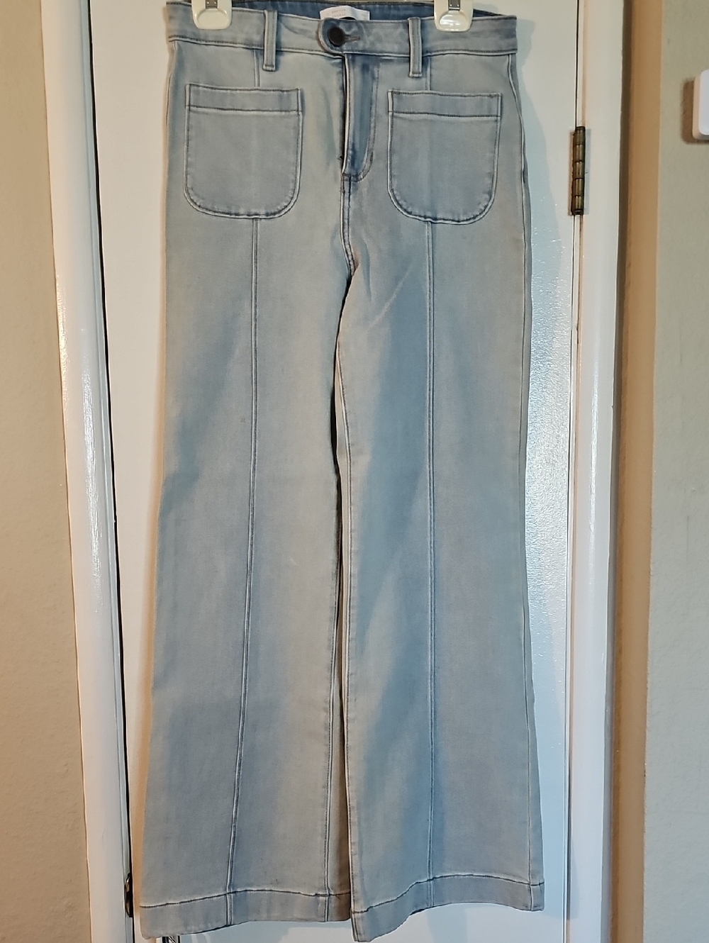 LC Lauren Conrad Light Blue Flare Jeans Tote 8